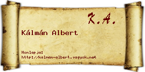 Kálmán Albert névjegykártya