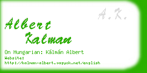 albert kalman business card